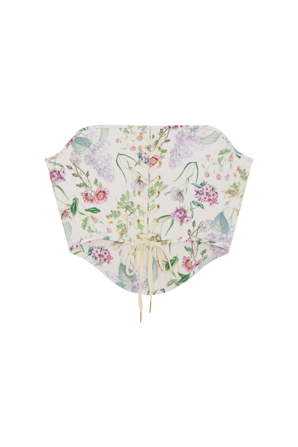 Premium Printed Corset Top – Kew Gardens Inspired, Edwardian Style with Lace-Up Back