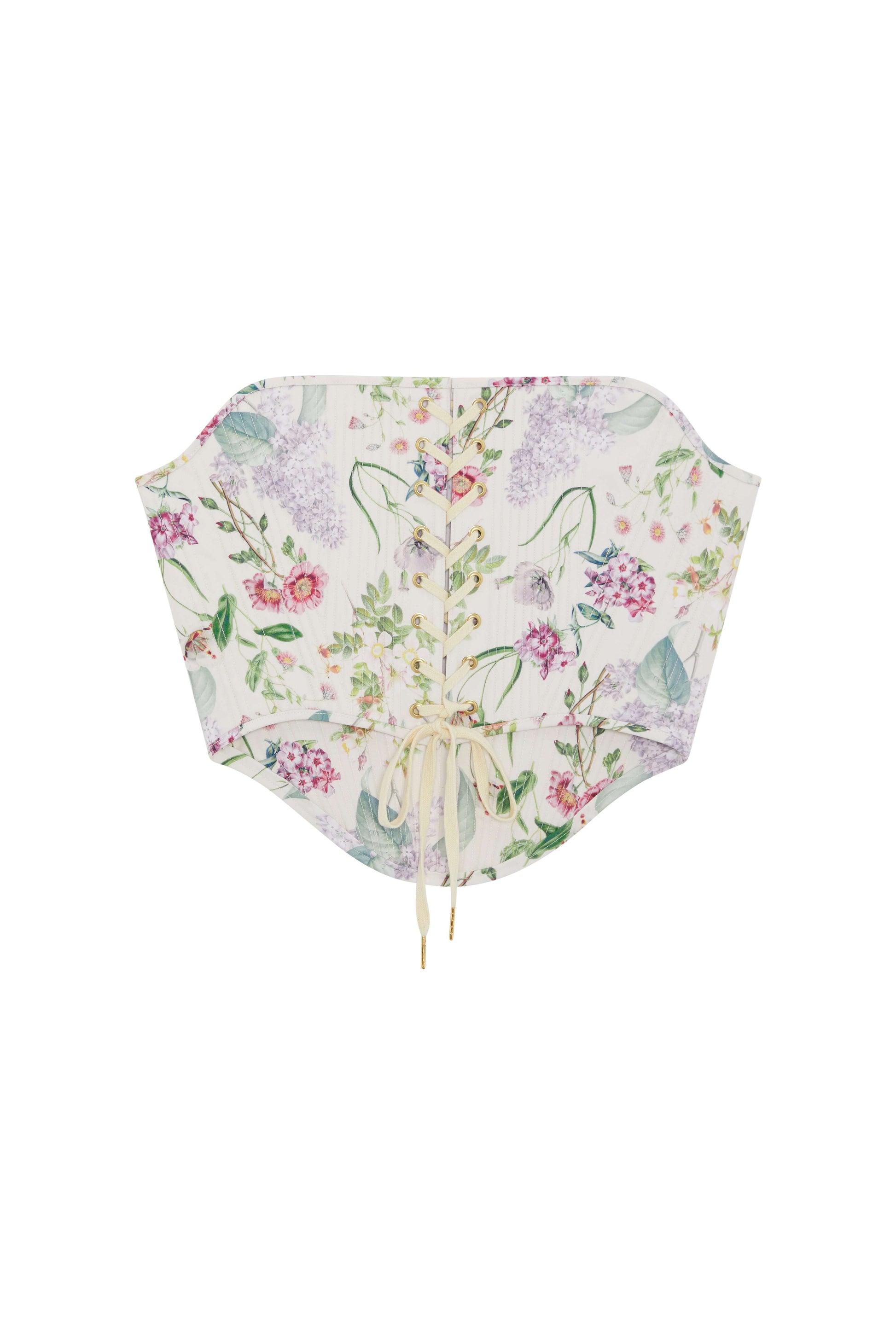 Premium Printed Corset Top – Kew Gardens Inspired, Edwardian Style with Lace-Up Back