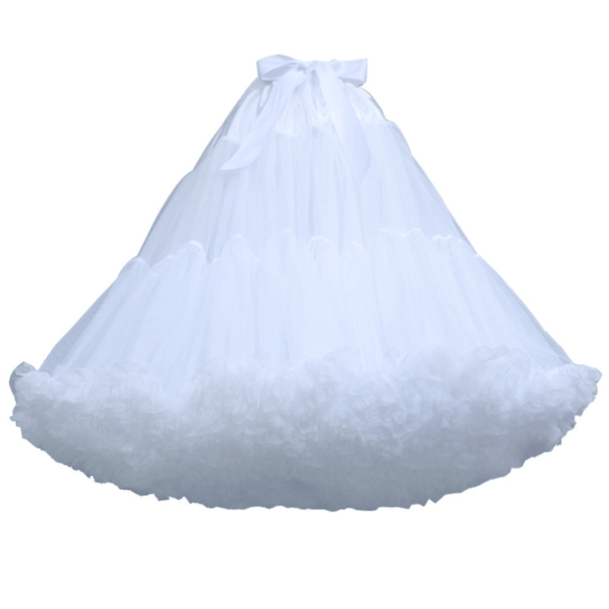 Zalinah White Soft Multi-Layer Nylon Petticoat With Ruffle Detail 55 cm