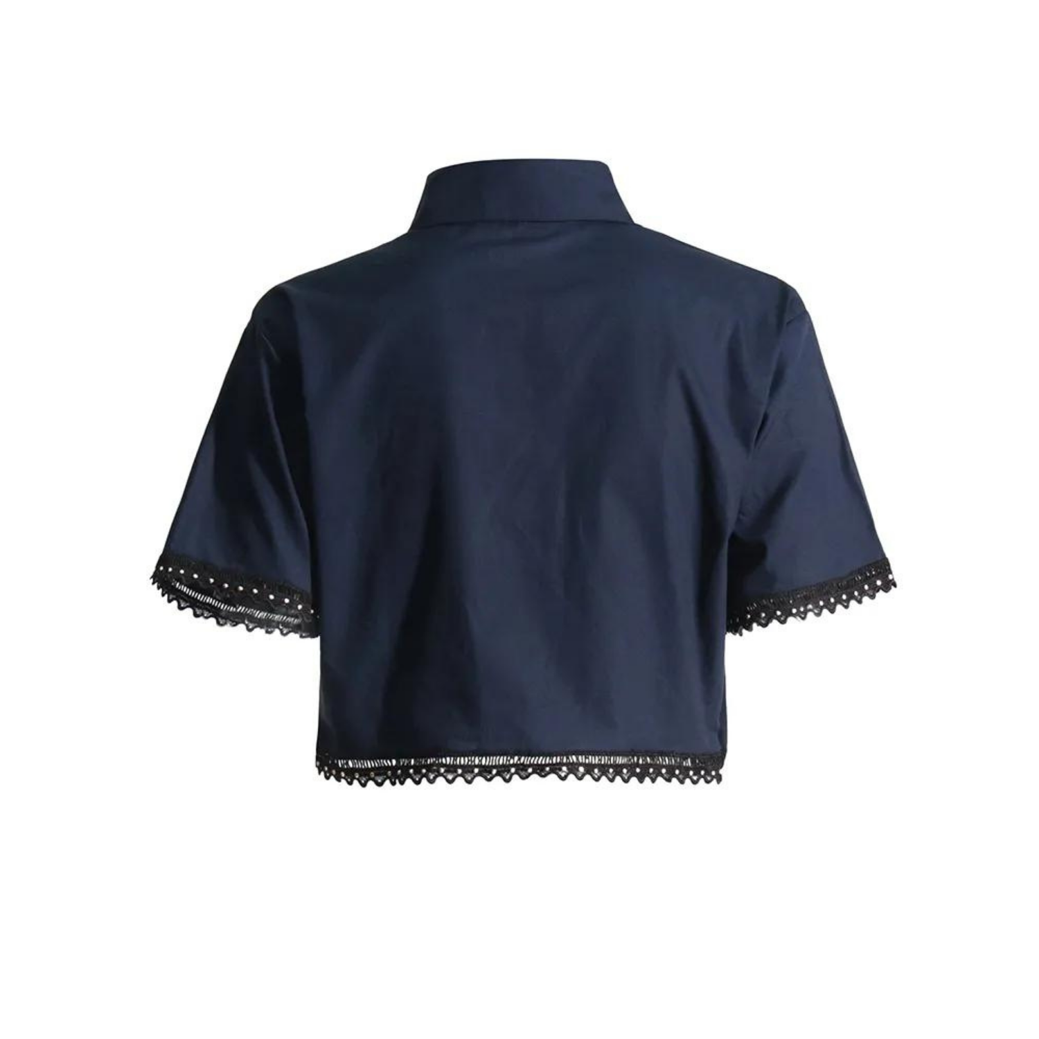 Skater Skirt with Cropped Shirt Set Navy Blue