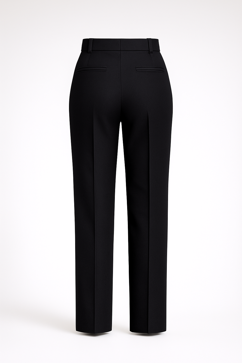 Tailored Black Trousers Wool Suiting fabric 