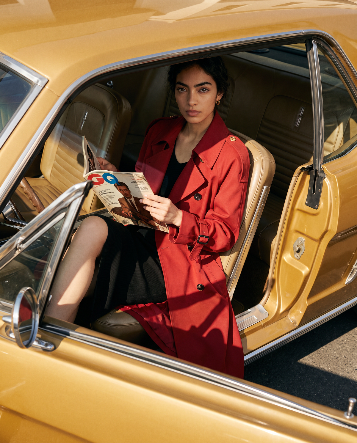 Cotton Twill Trench Coat – Crimson Red