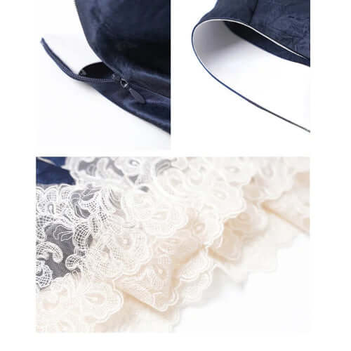CrinkleSatinMidiSkirtwithaVintageLaceTrim-NavyBlue1
