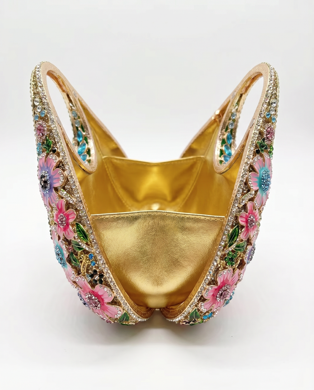 Crystal Floral Evening Handbag - Pink