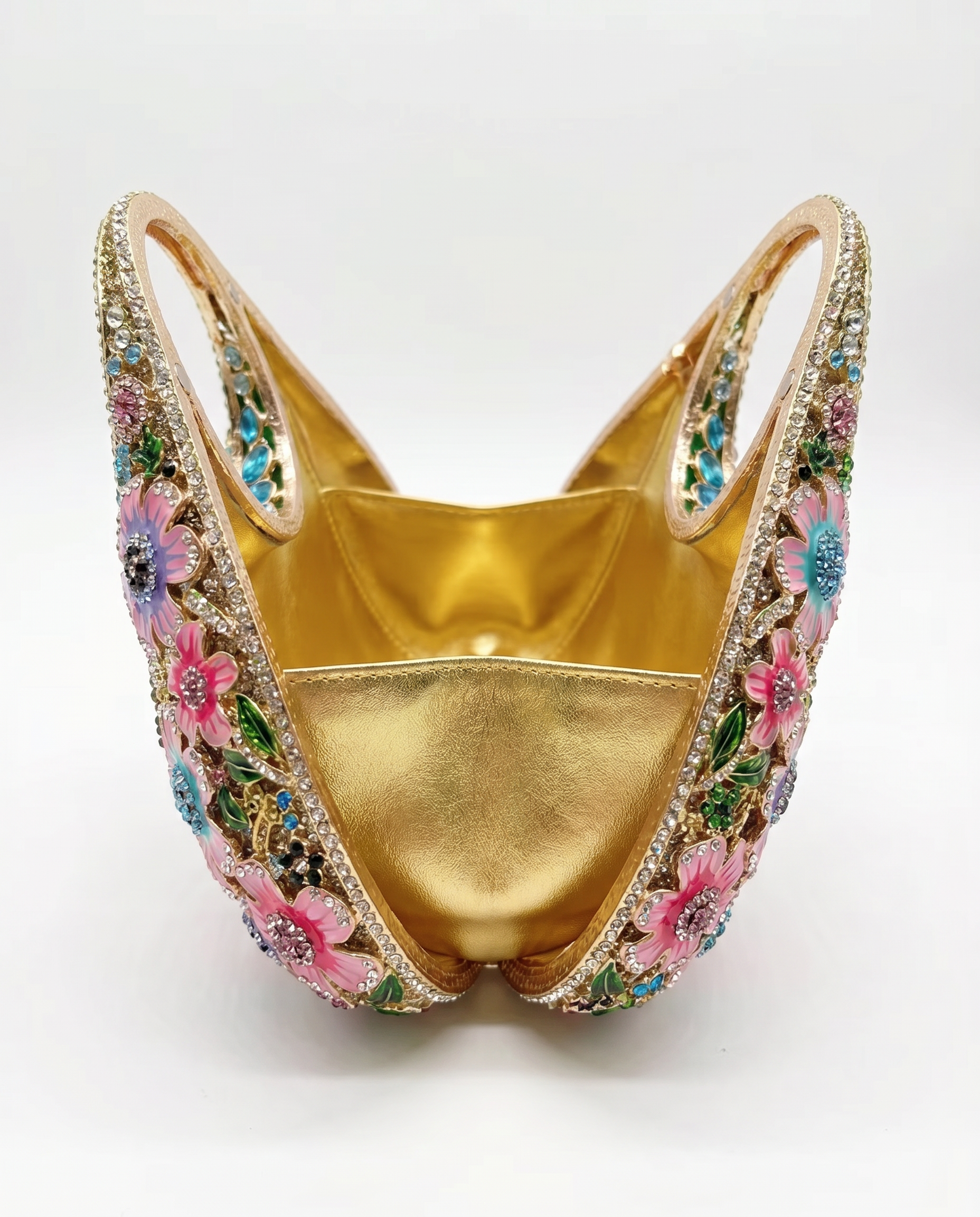 Crystal Floral Evening Handbag - Pink