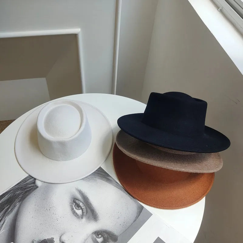 Trapeze Wool Hat – 100% Wool Structured Brim Adjustable Size