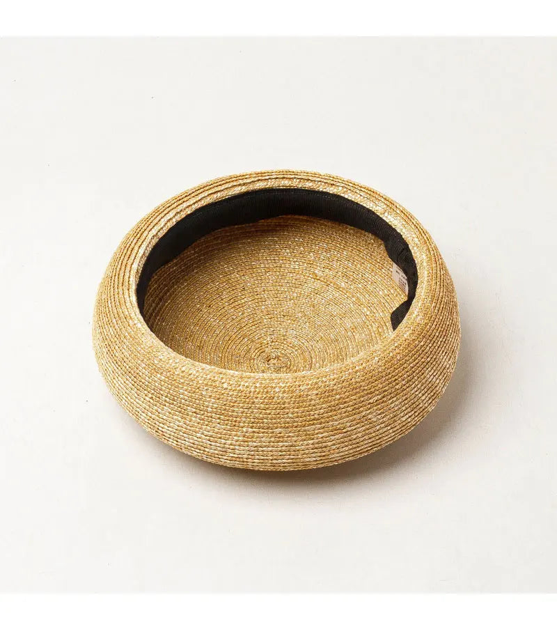 Straw Trapeze-Shaped Pillbox Hat