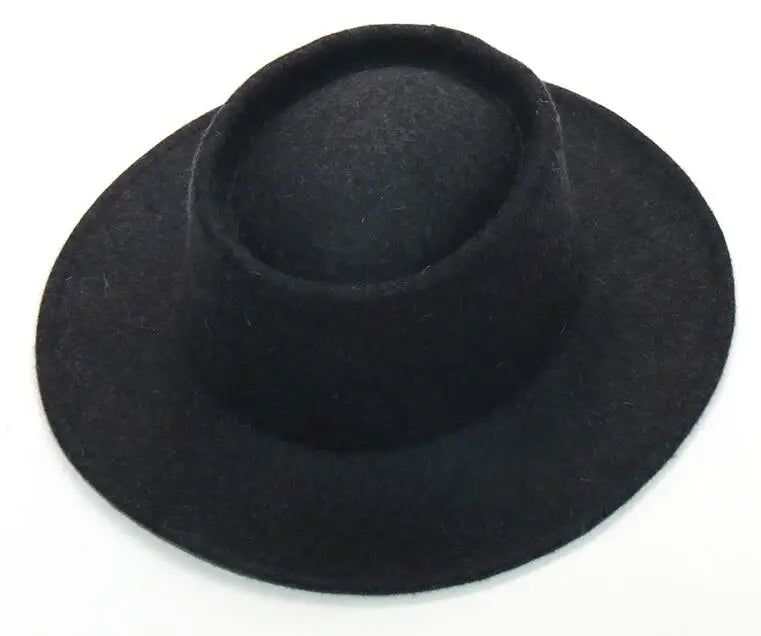 Black fedora hat on a white background