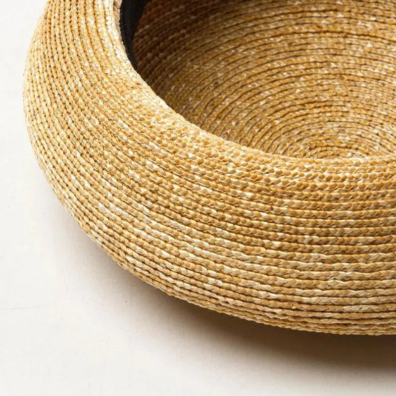 Straw Trapeze-Shaped Pillbox Hat