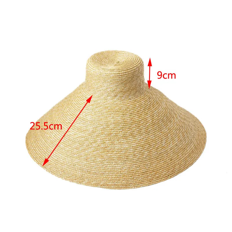 Wide Brim Summer Hat with Lillies