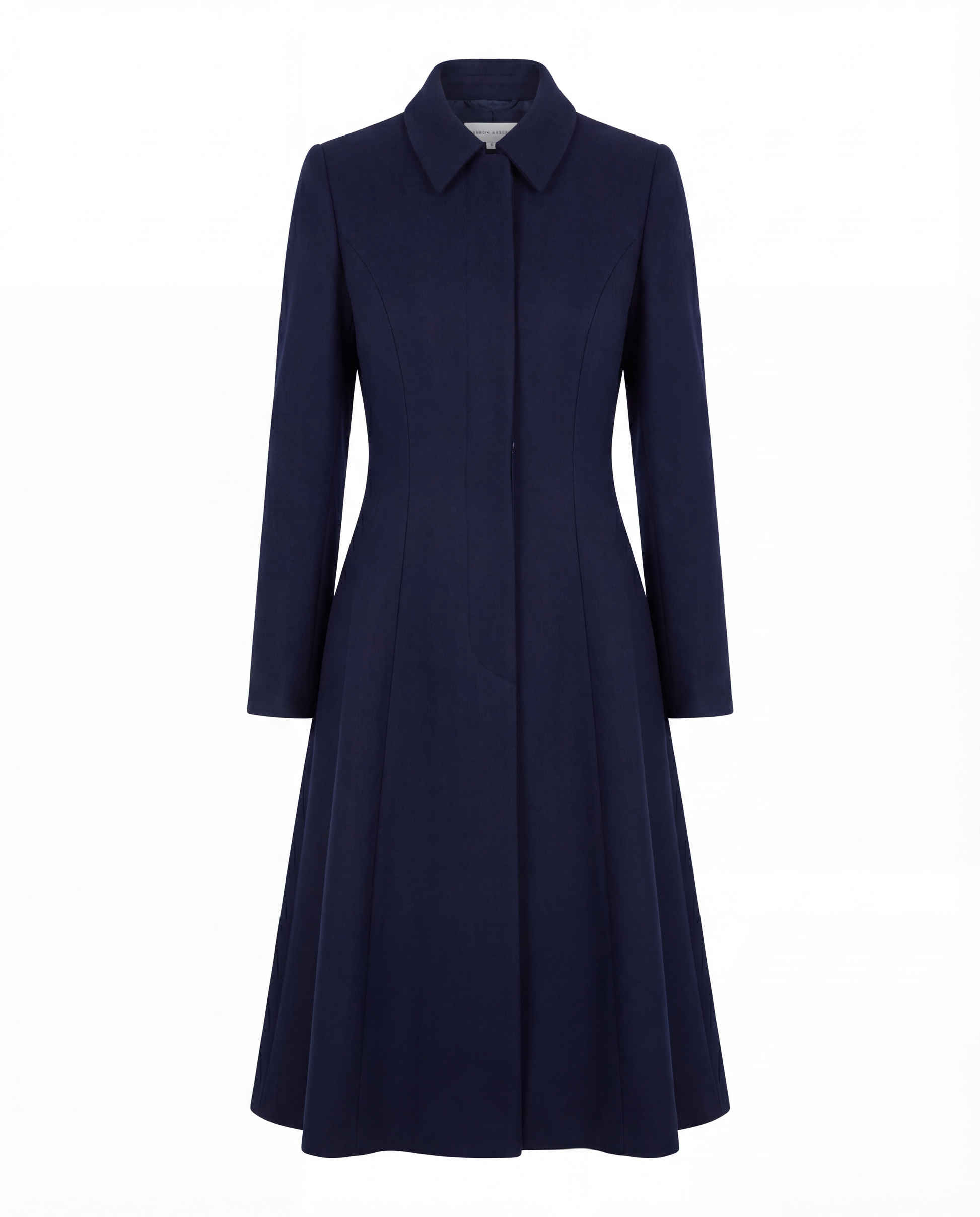 Tailored Navy Wool Coat Dress
