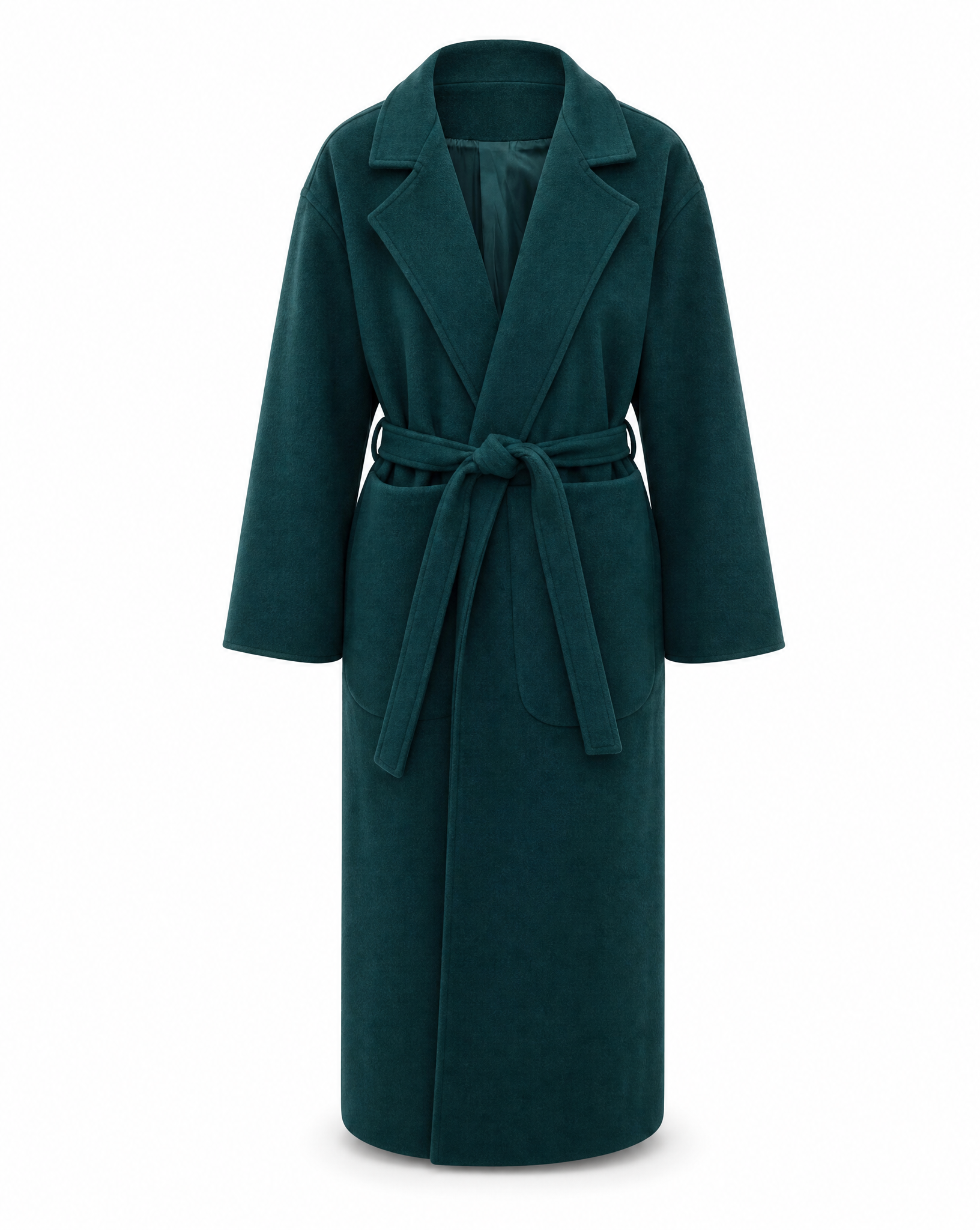 Oversized Dark Teal Wool Coat
