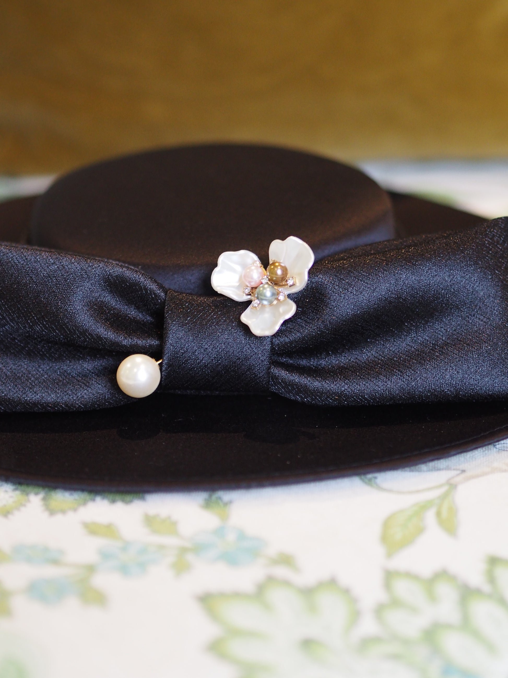 Orchid Pearl Brooch & Hat Pin