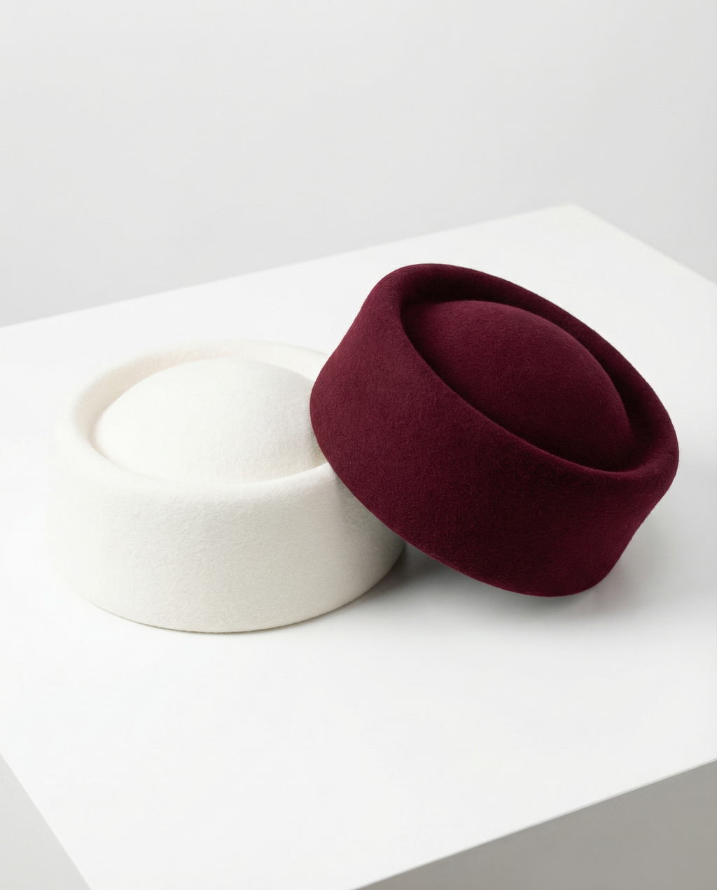Structured Pillbox Hat 100% Wool Adjustable