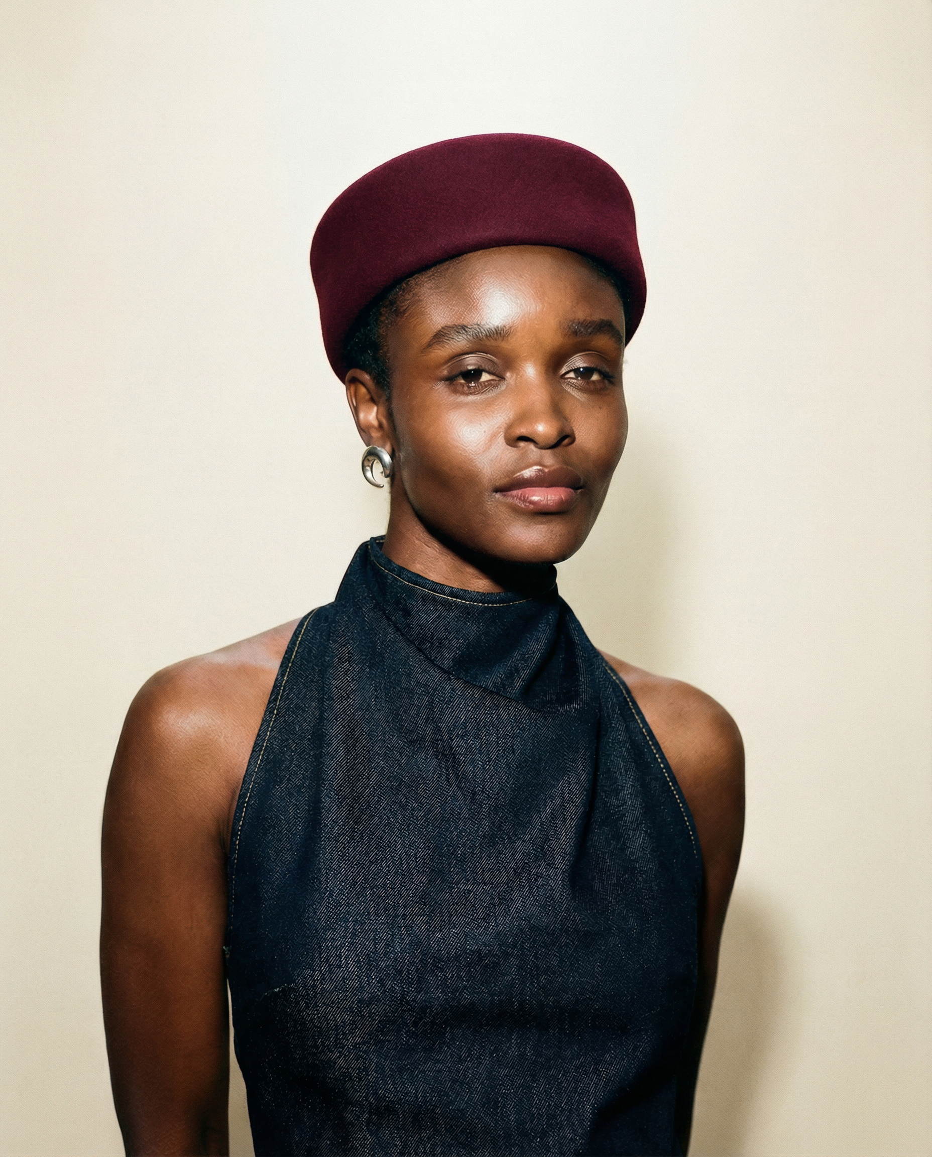 Structured Pillbox Hat 100% Wool Adjustable