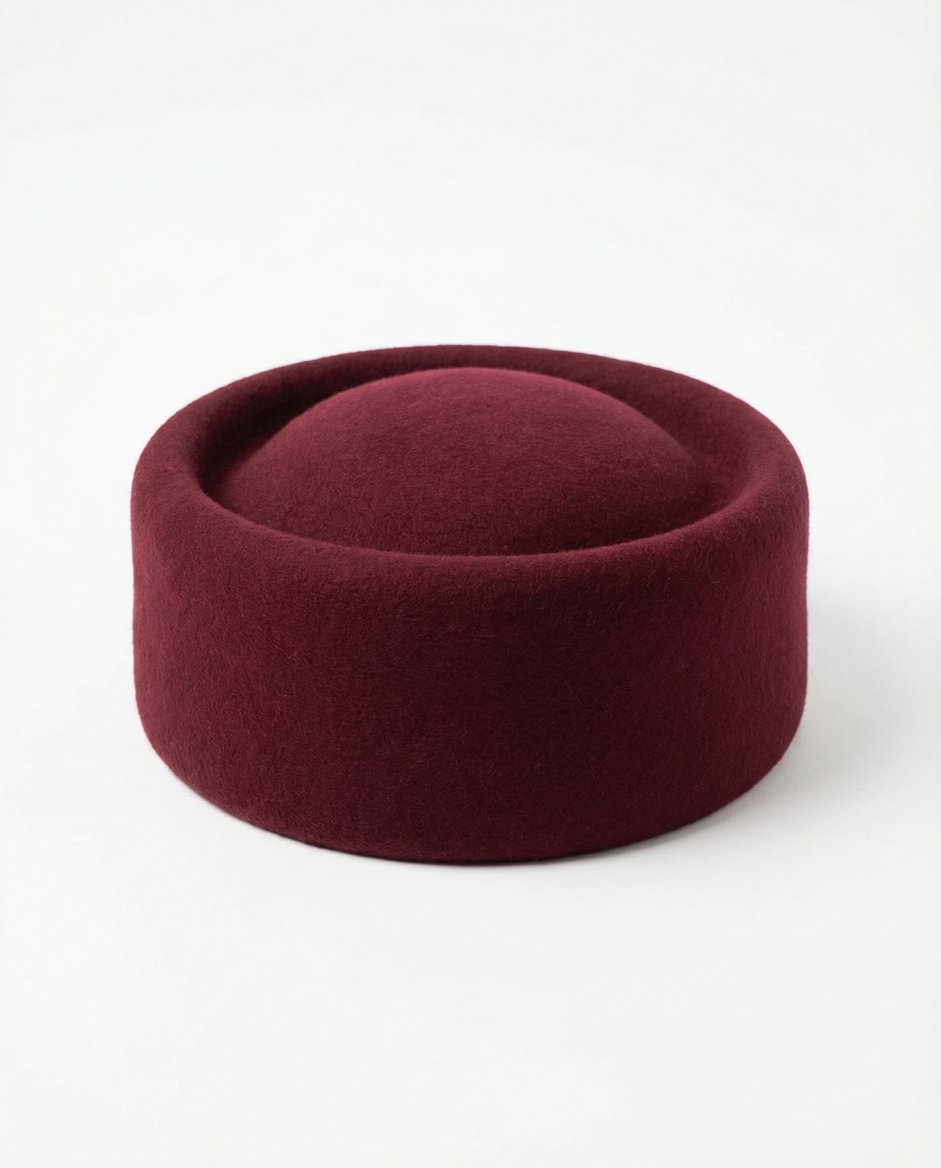 Structured Pillbox Hat 100% Wool Adjustable