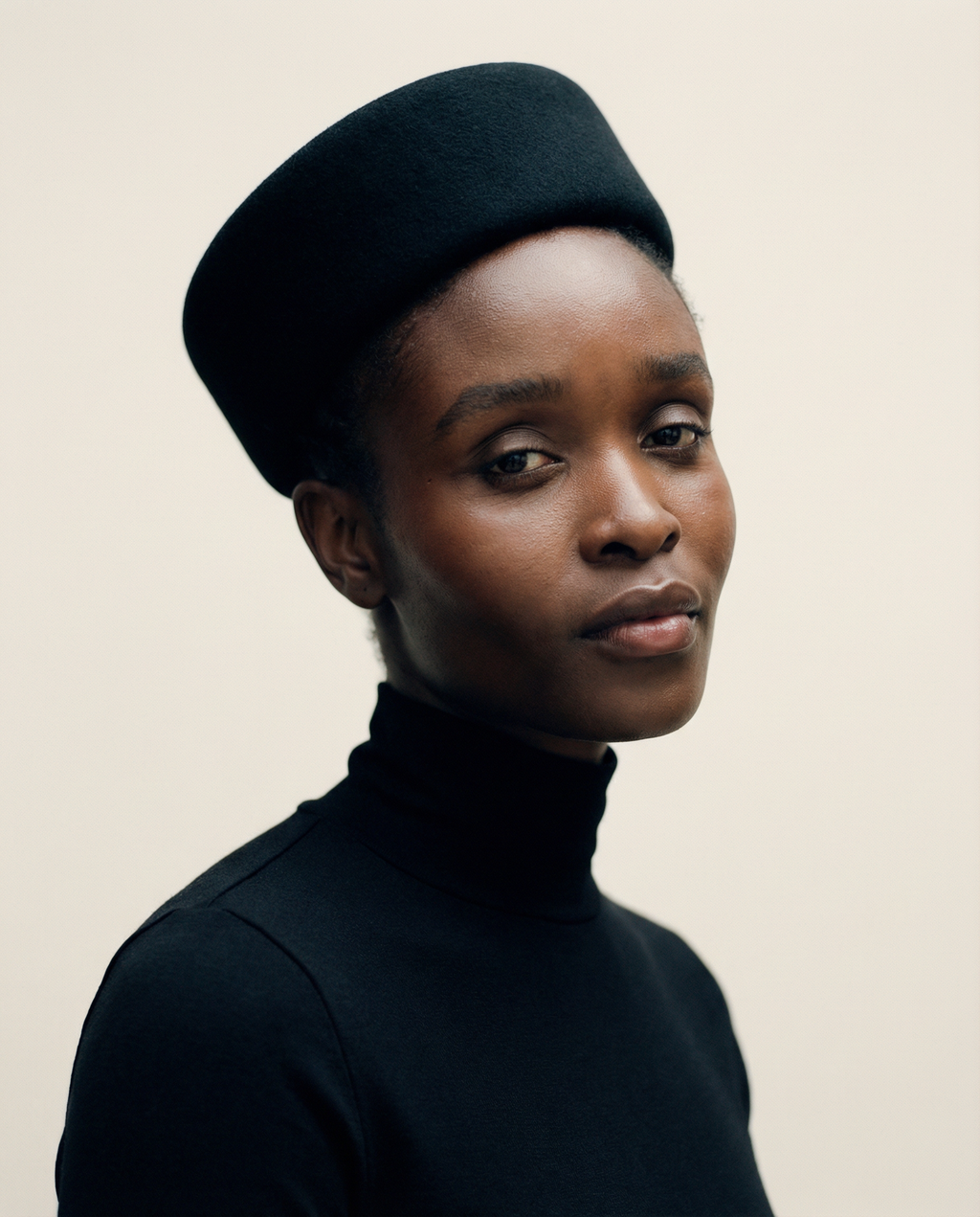 Structured Pillbox Hat 100% Wool Adjustable