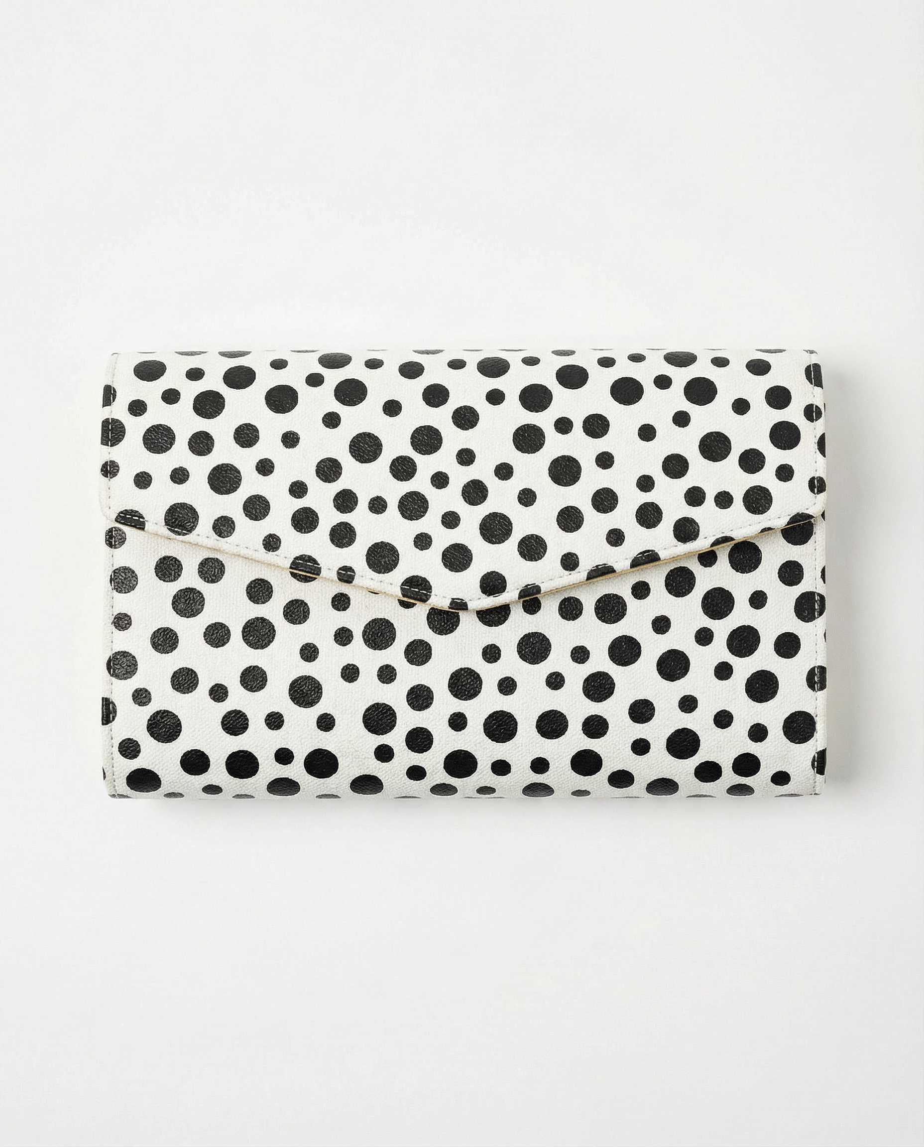 Polka Dot Leather Clutch