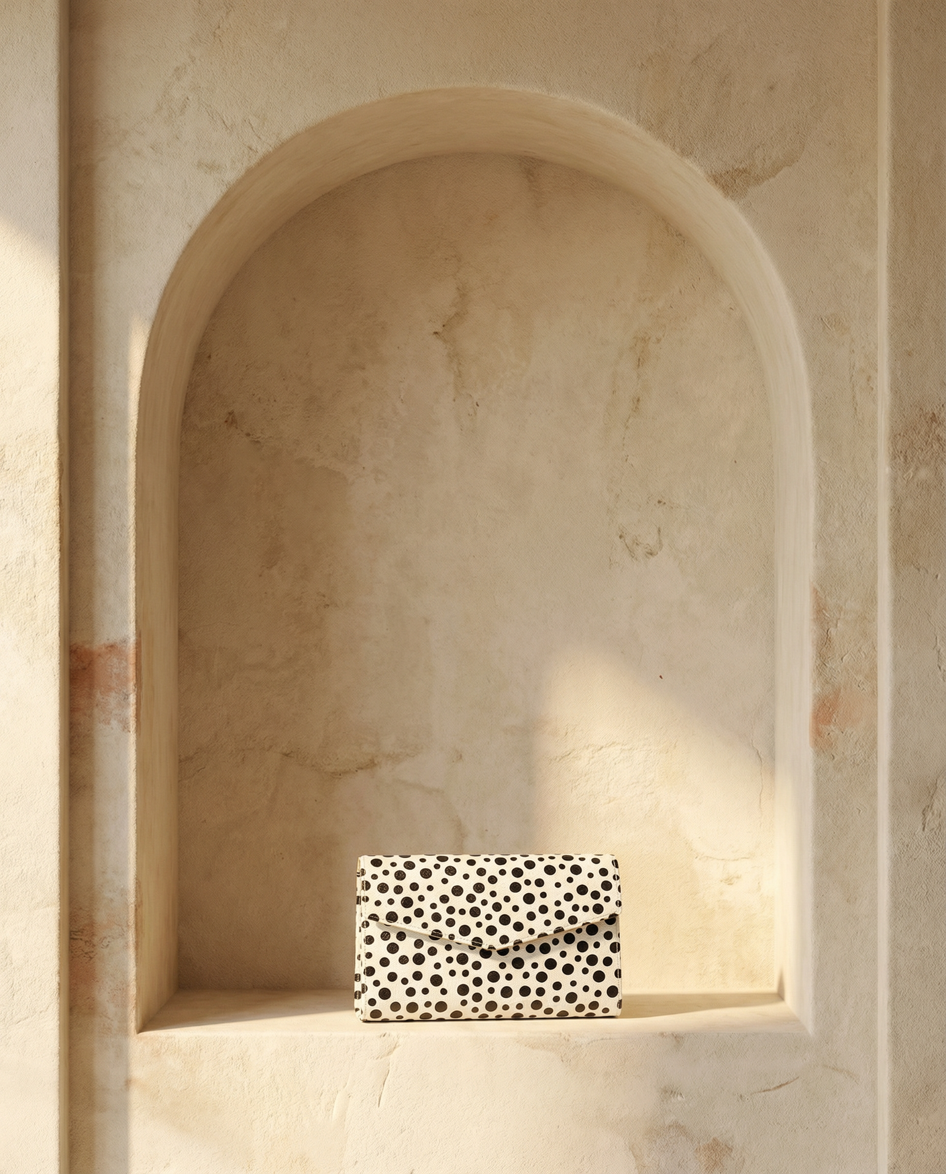 Polka Dot Leather Clutch
