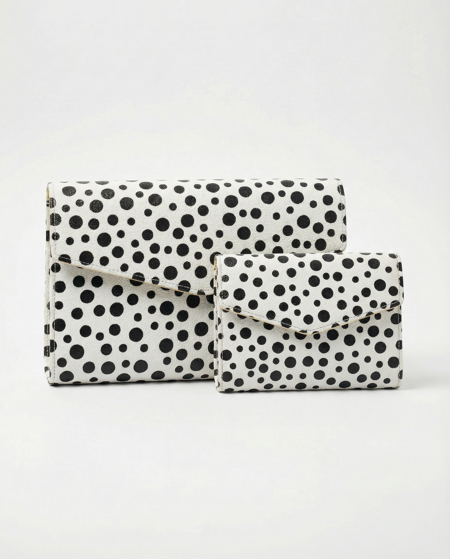 Polka Dot Leather Clutch