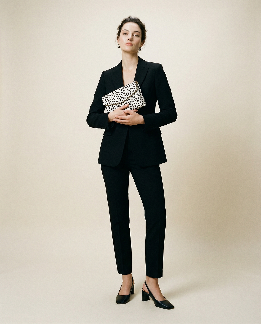 Polka Dot Leather Clutch