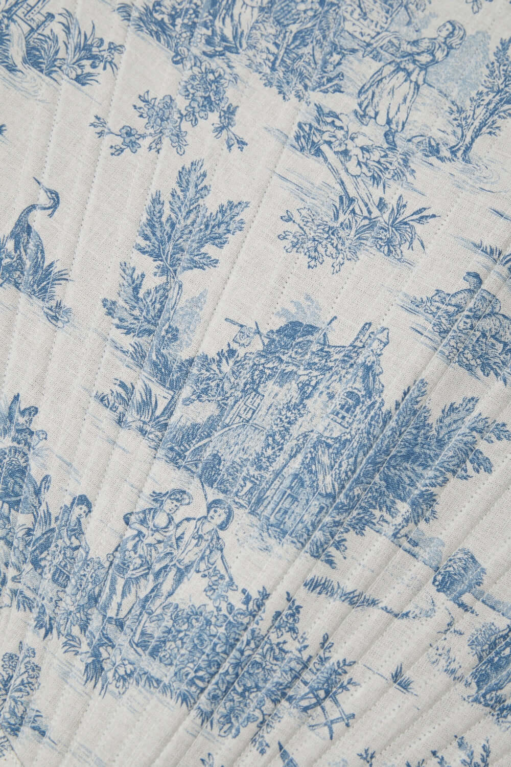 Blue Toile De Jouy Corset Top – Strapless Boned & Cropped in Modern Edwardian Style