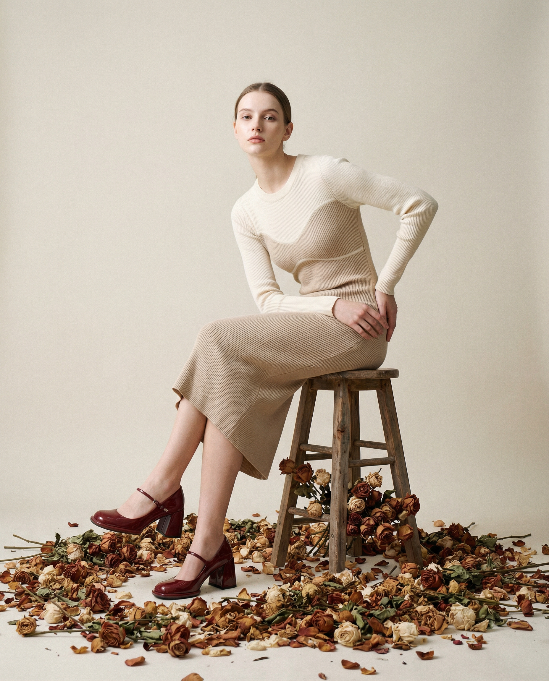 Block Heel Mary Janed Cherry Red