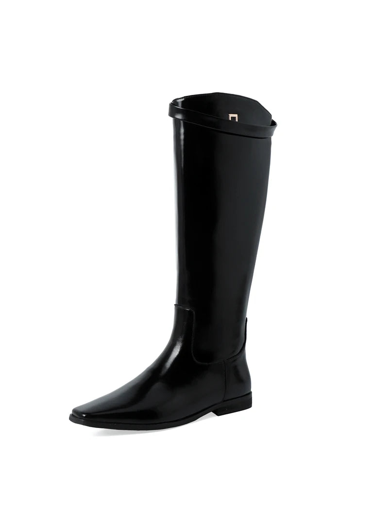 Black rain boot on a white background