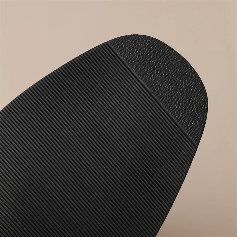 Knee High Leather Flat Equestrian Riding Boots Round Toe - Black