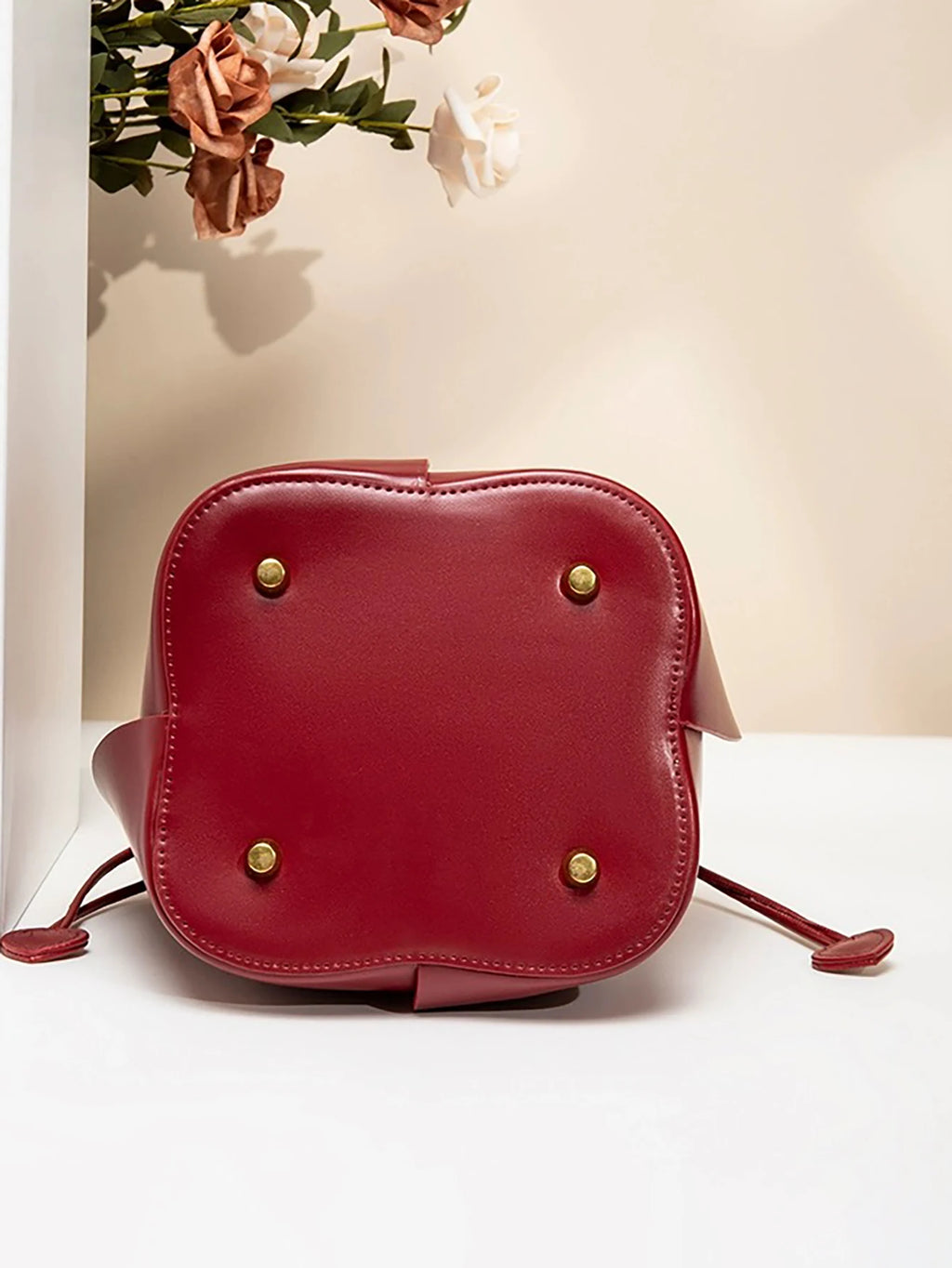 Crossody Bucket Handbag with Drawstring Lining