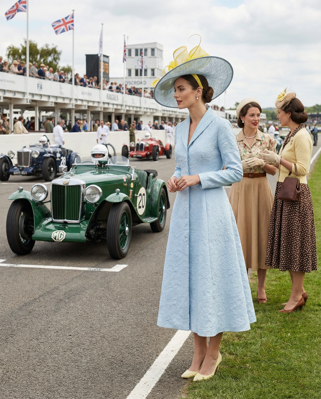 Sky Blue Structured Coat Dress with Bias-Cut Shawl Collar