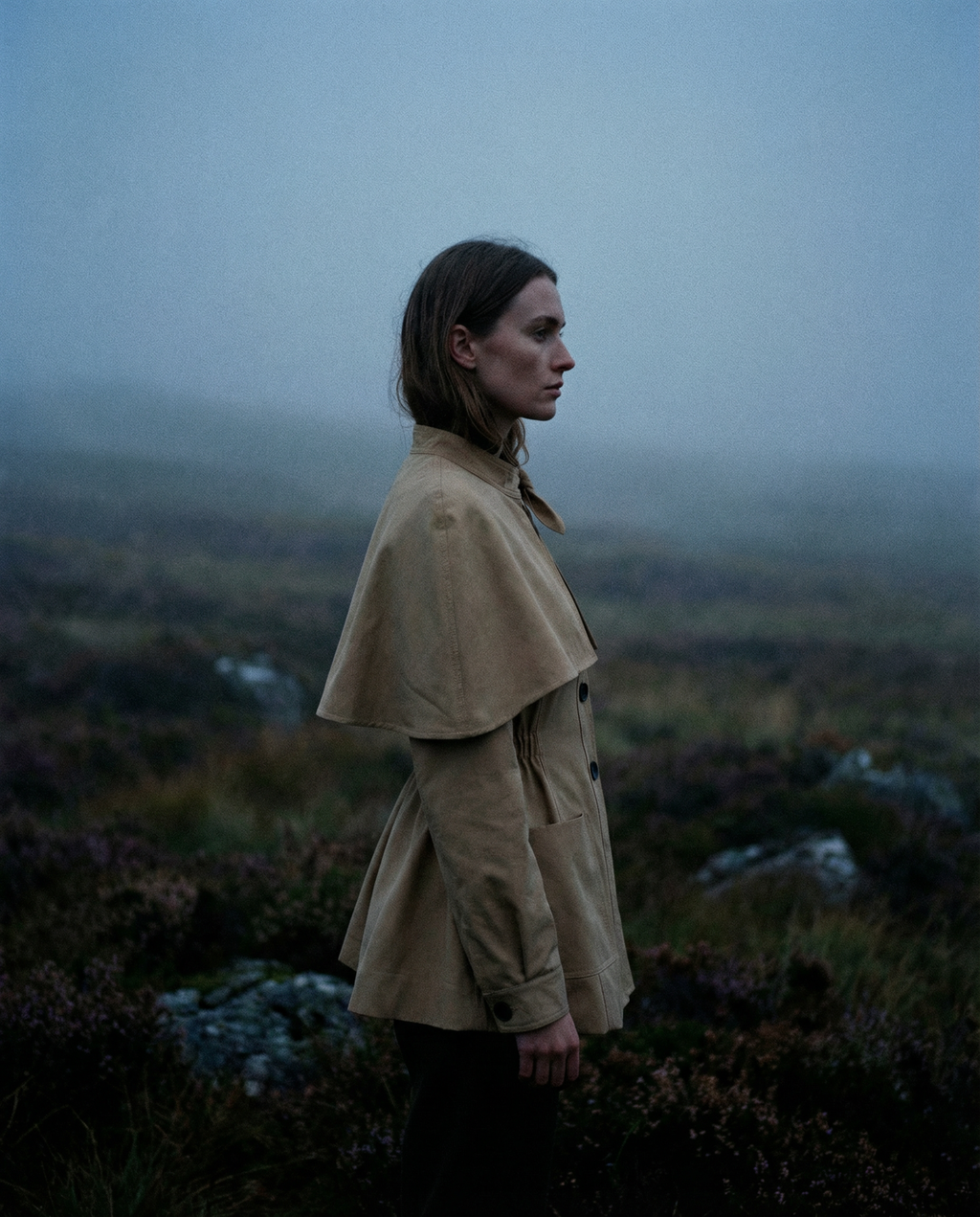 Structured Cotton-Twill Cape-Detail Utility Jacket