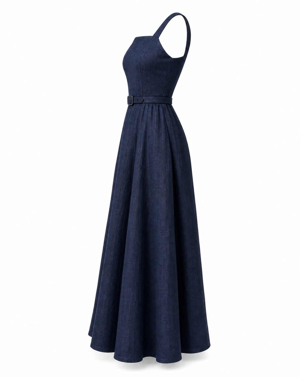 The Foxglove Linen Maxi Dress with a Square Neck