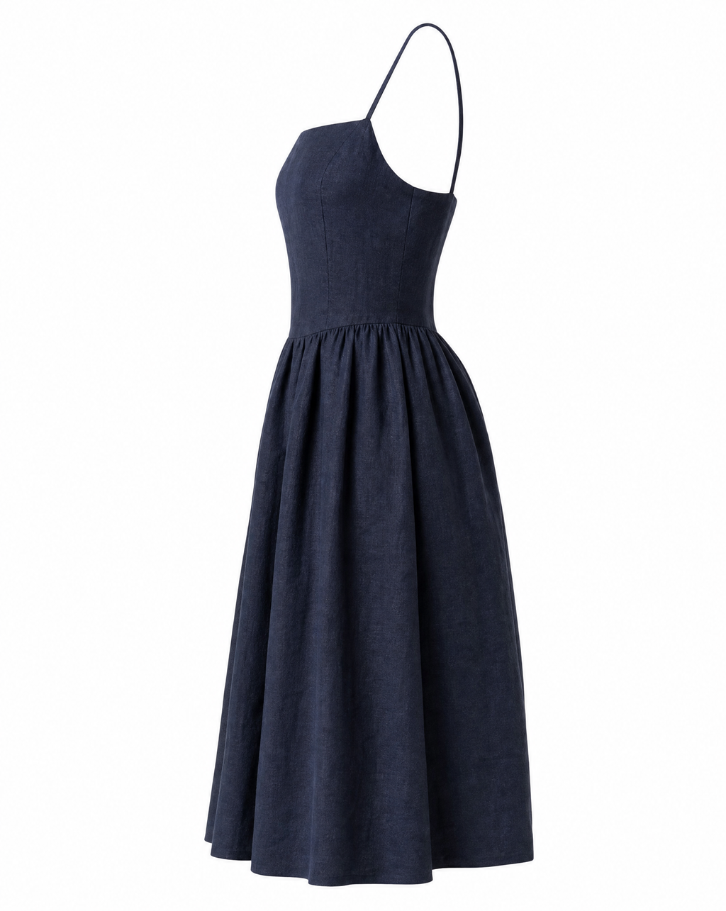 The Riviera Navy Linen Mini Dress