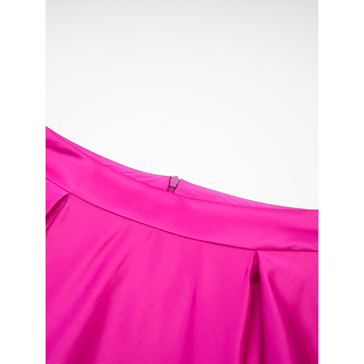 Cropped Sequin Top and Silken Skirt With Slits and Bow- Pink