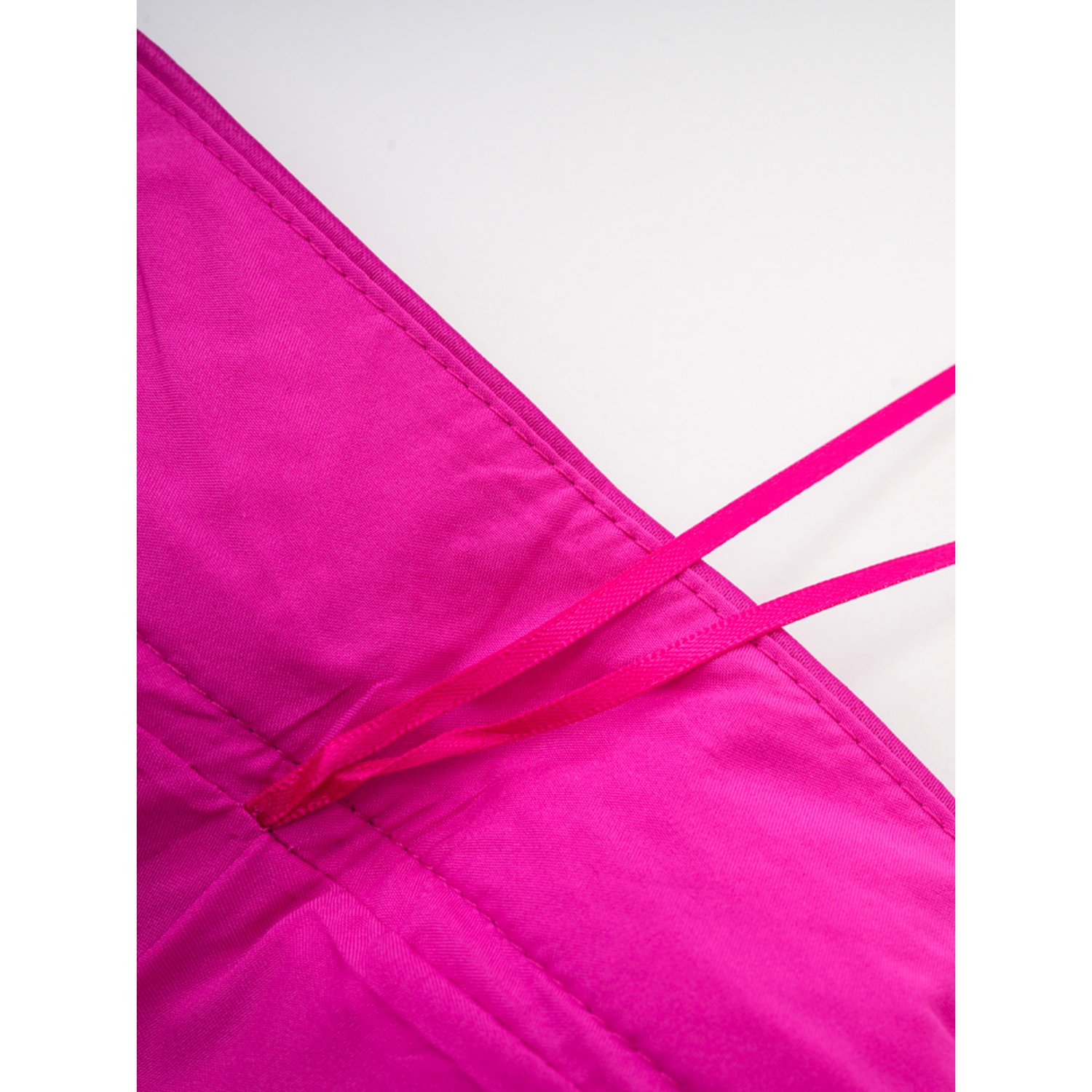 Cropped Sequin Top and Silken Skirt With Slits and Bow- Pink