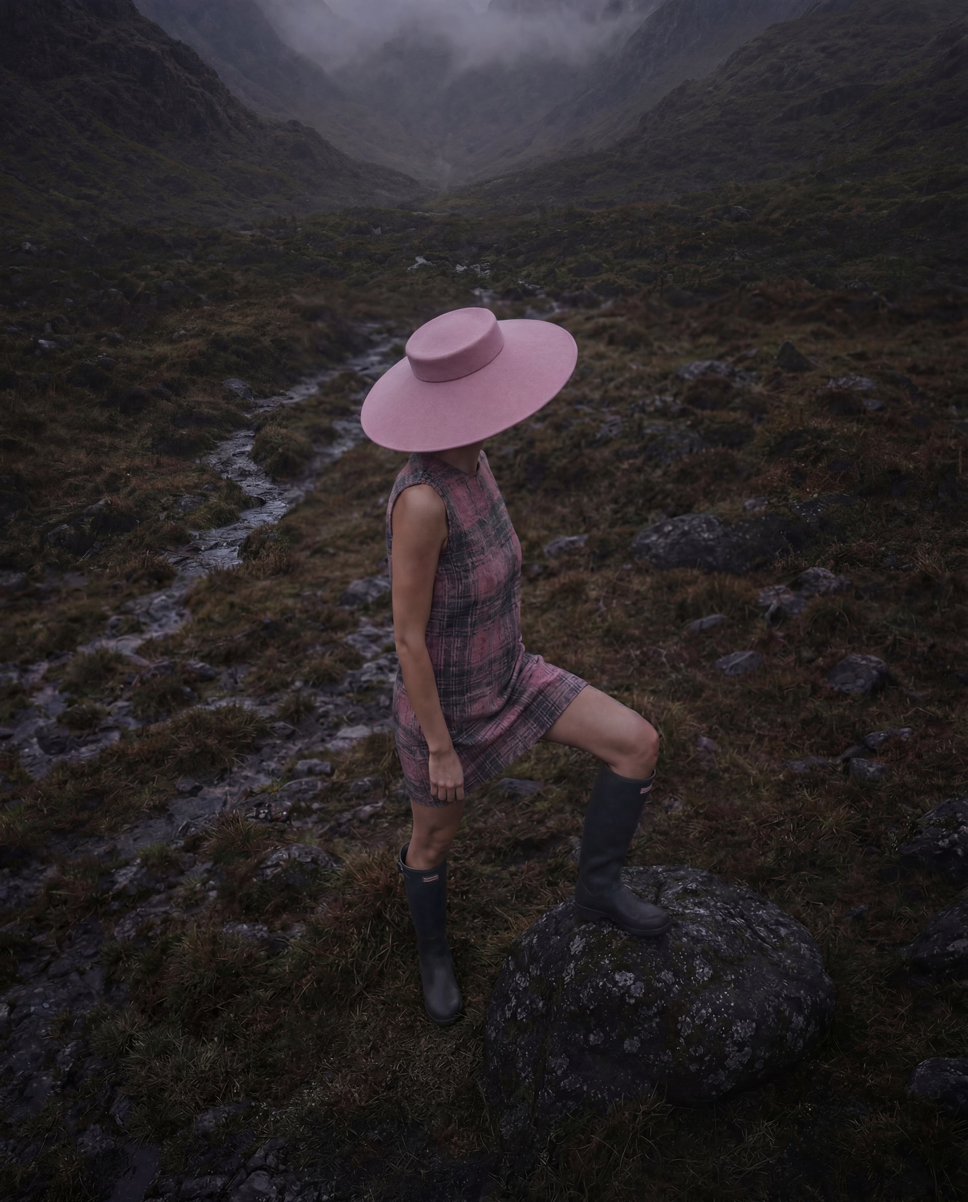 Audrey-Inspired Pink Wide Brim Felt Hat