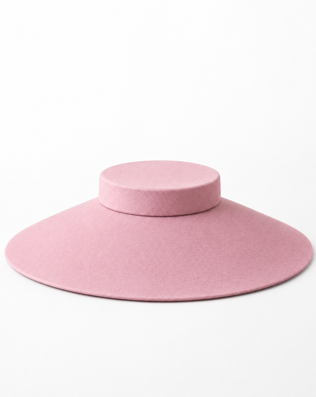 Audrey-Inspired Pink Wide Brim Felt Hat