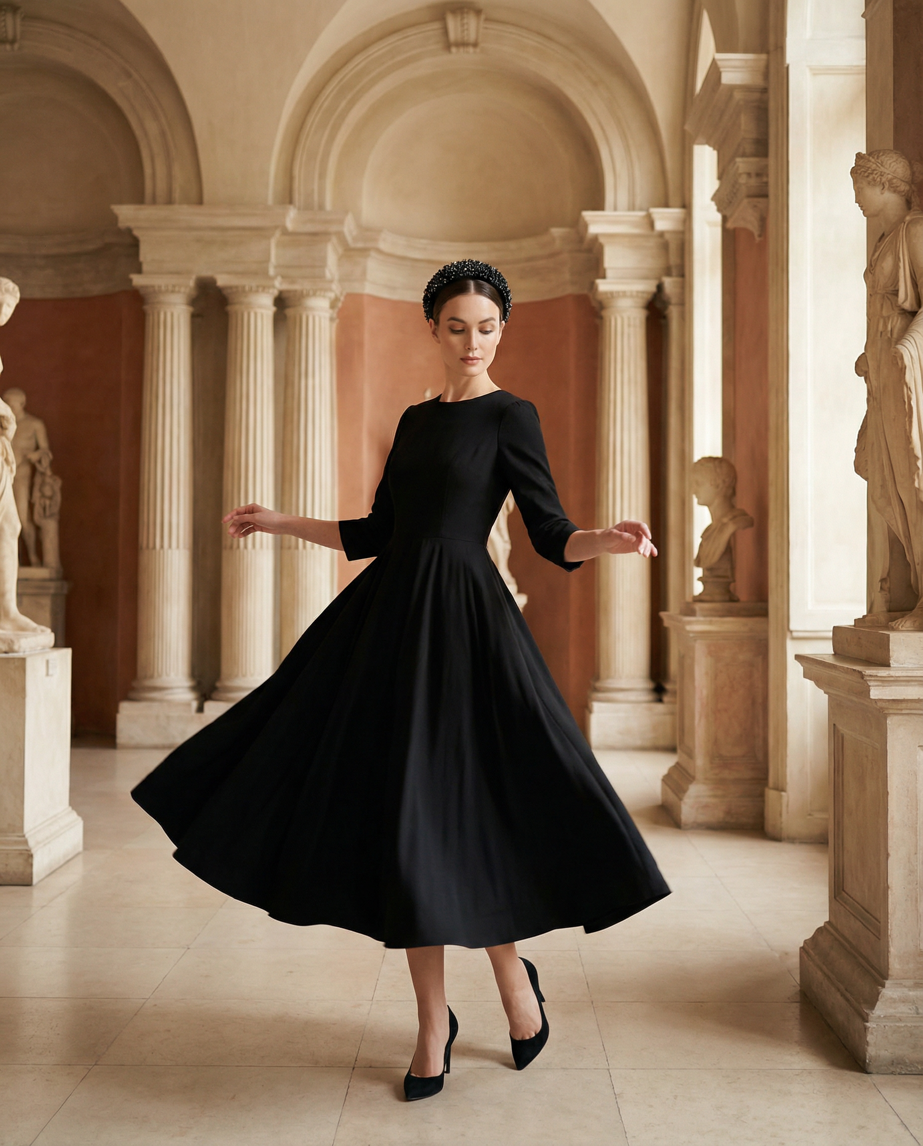 Extra Wide Austrian Crystal Embroidered Headband