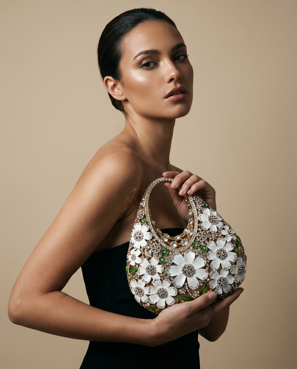 Crystal Floral Evening Handbag