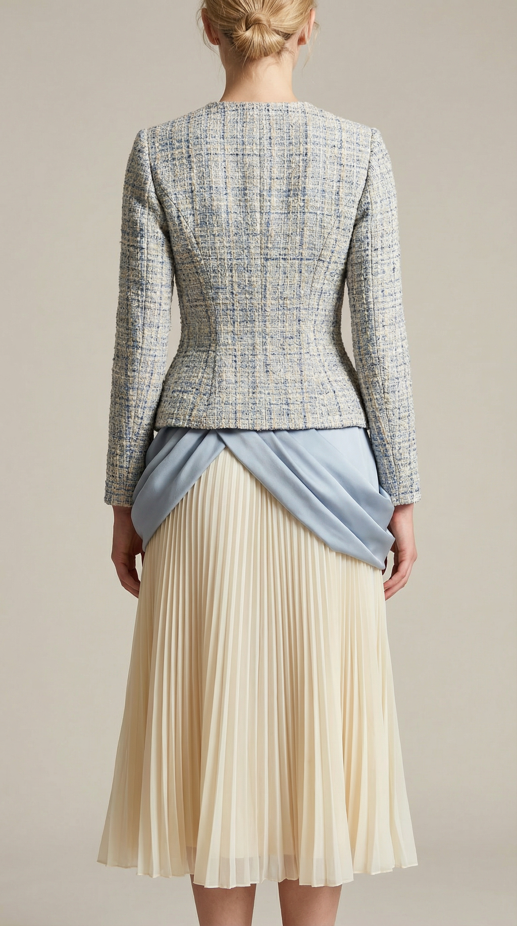 Tailored Tweed Blazer & Pleated Skirt Co-Ord