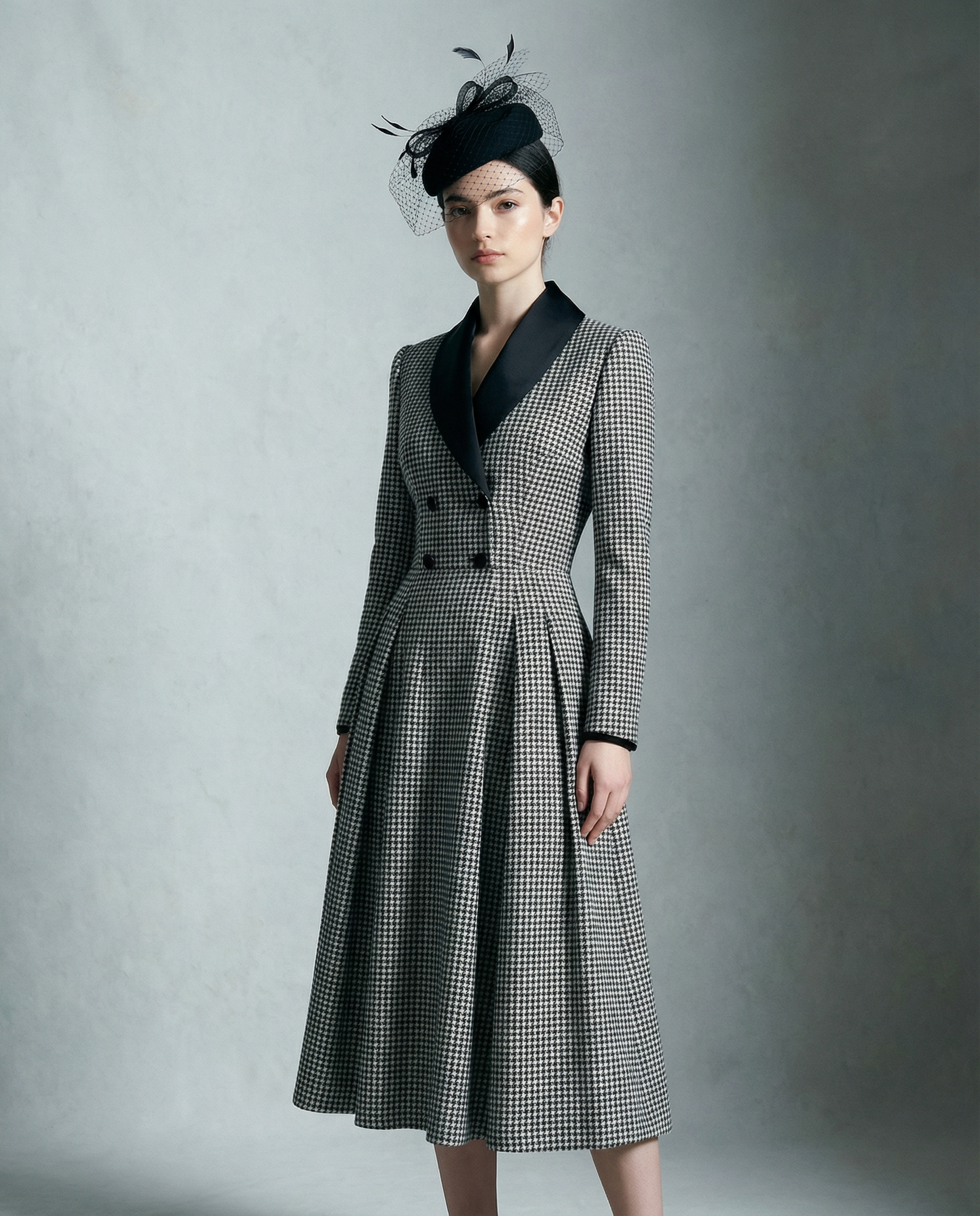 Houndtooth Coat Dress