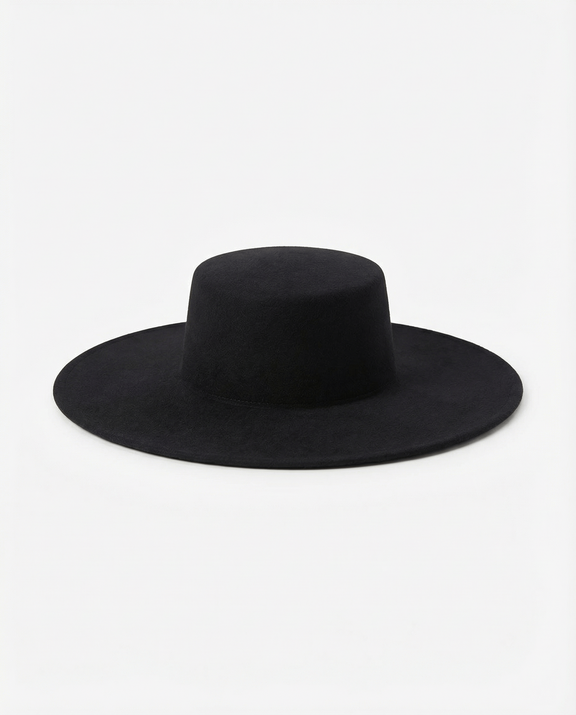 Medium Brim Boater Hat with Ties - 100% Wool