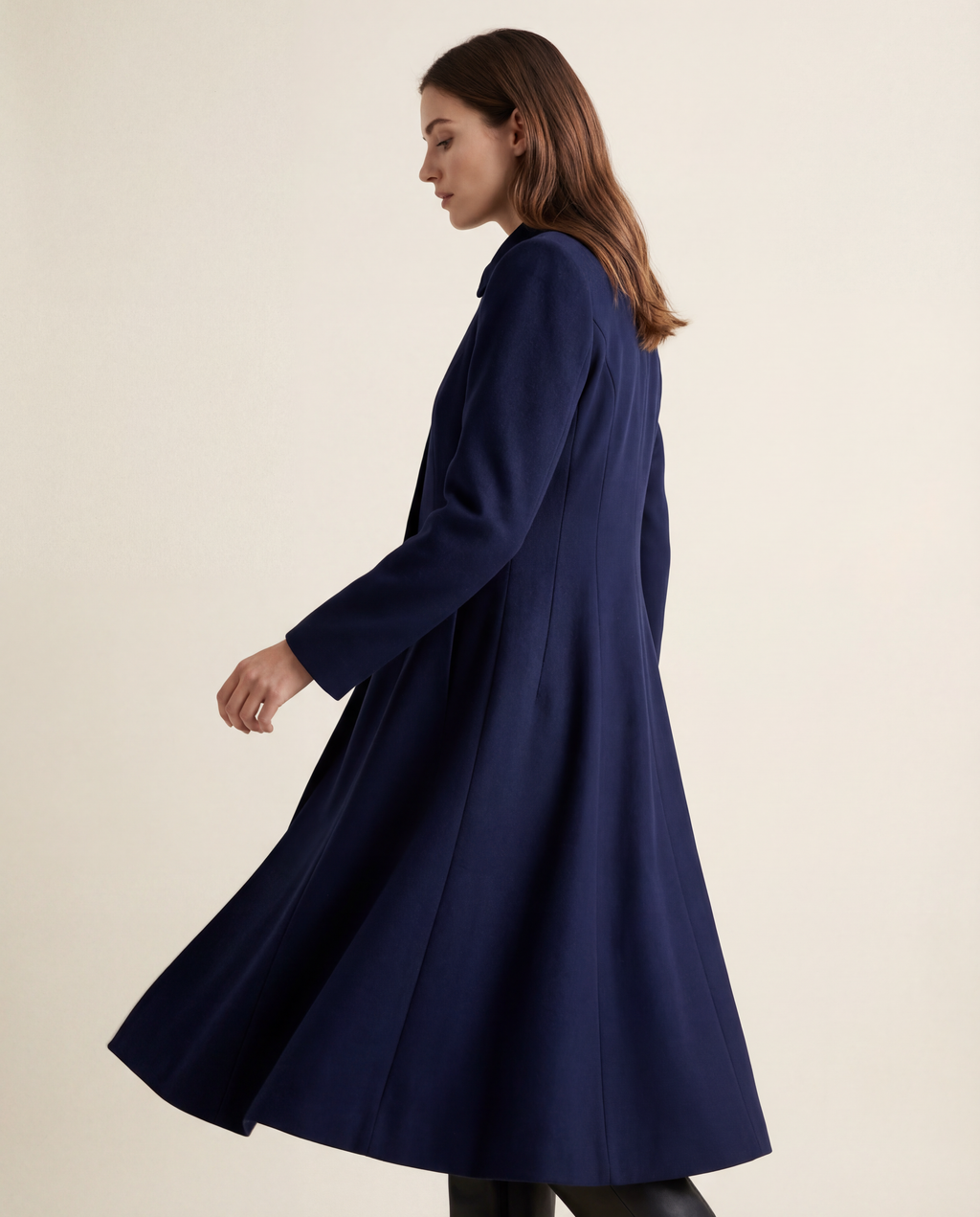 Tailored Navy Wool Coat Dress