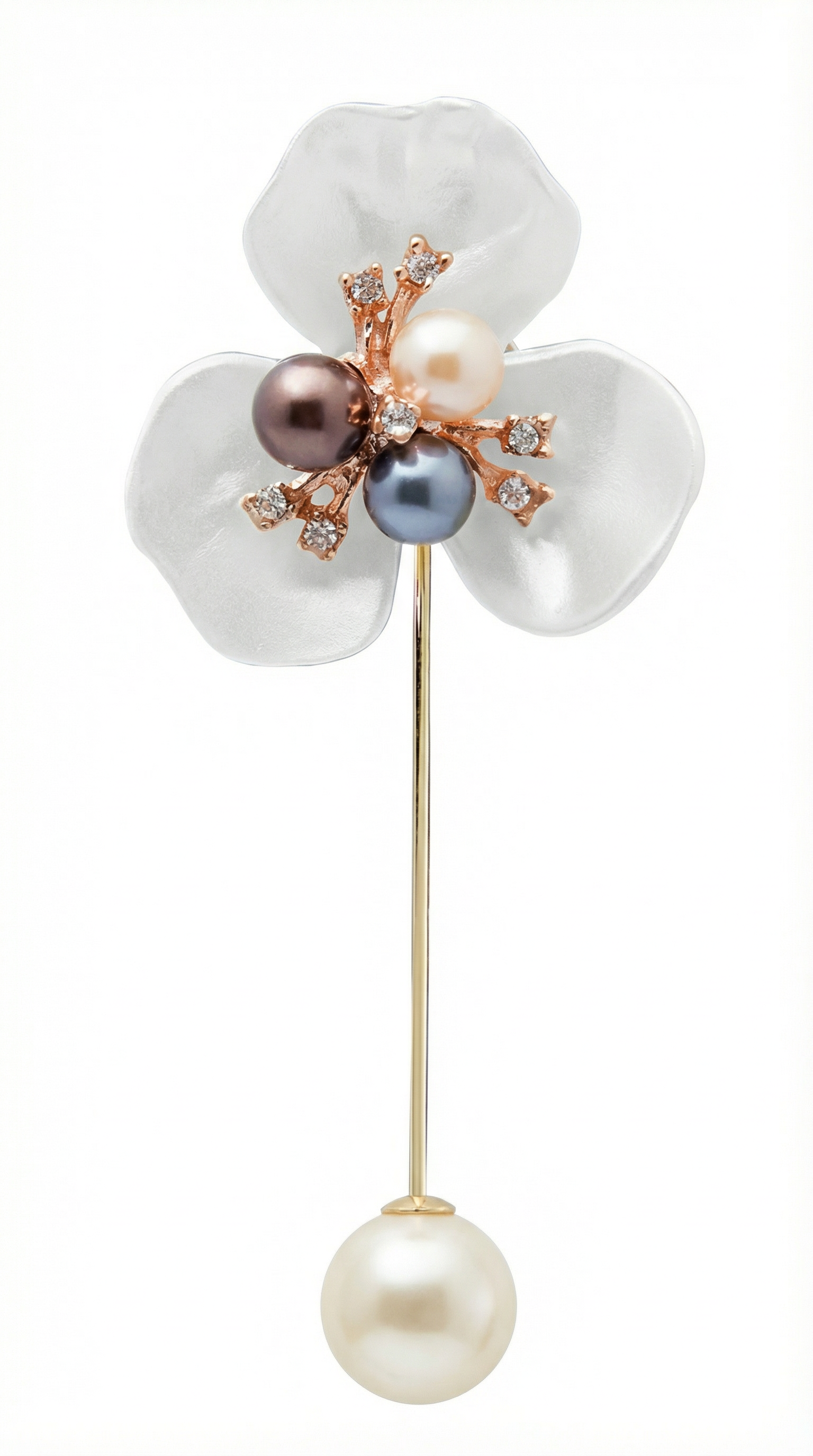 Orchid Pearl Brooch & Hat Pin