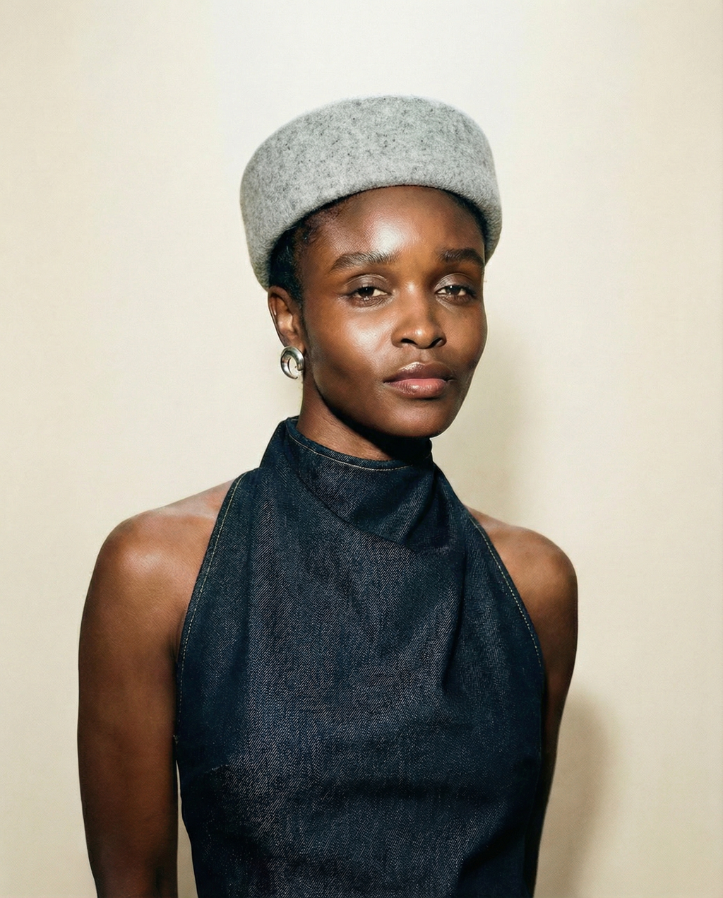 Structured Pillbox Hat 100% Wool Adjustable