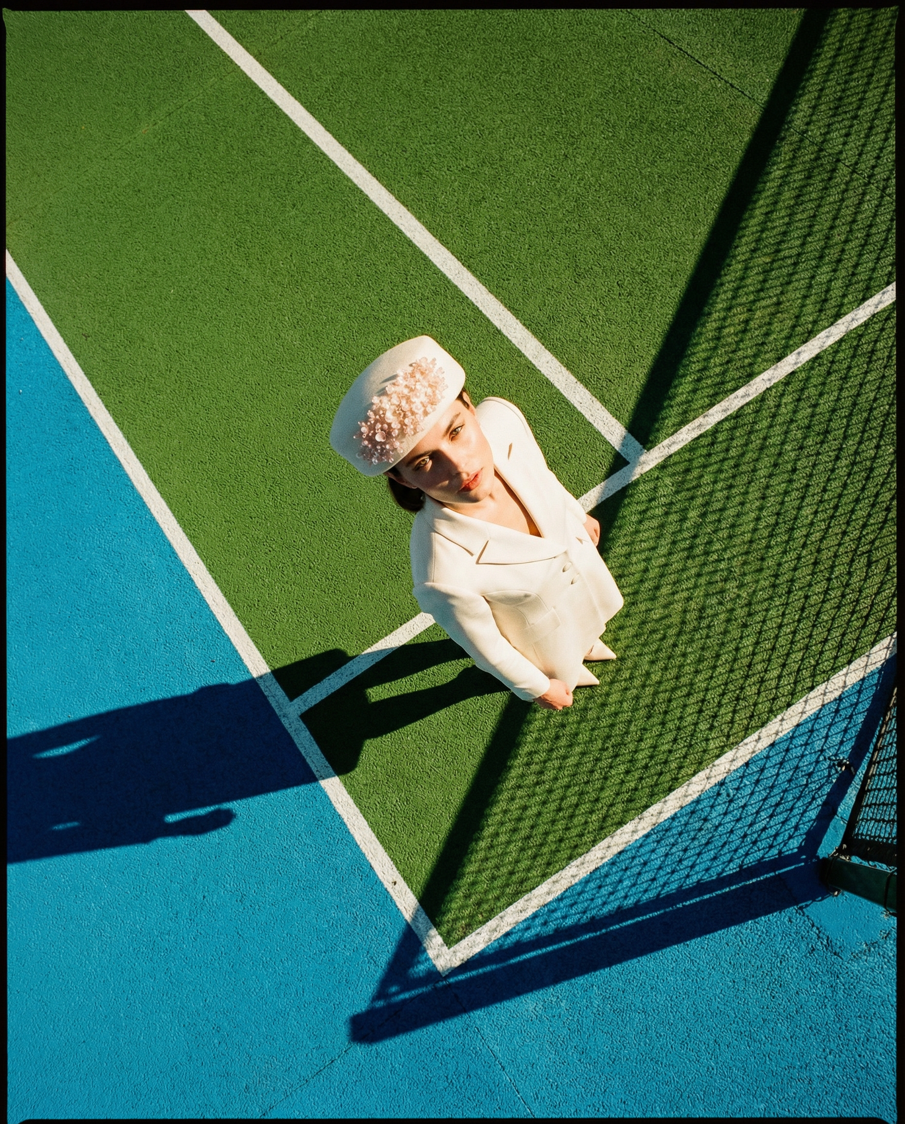 Structured Pillbox Hat with Miniature Acrylic Flowers and Faux Pearls 100% Wool Adjustable