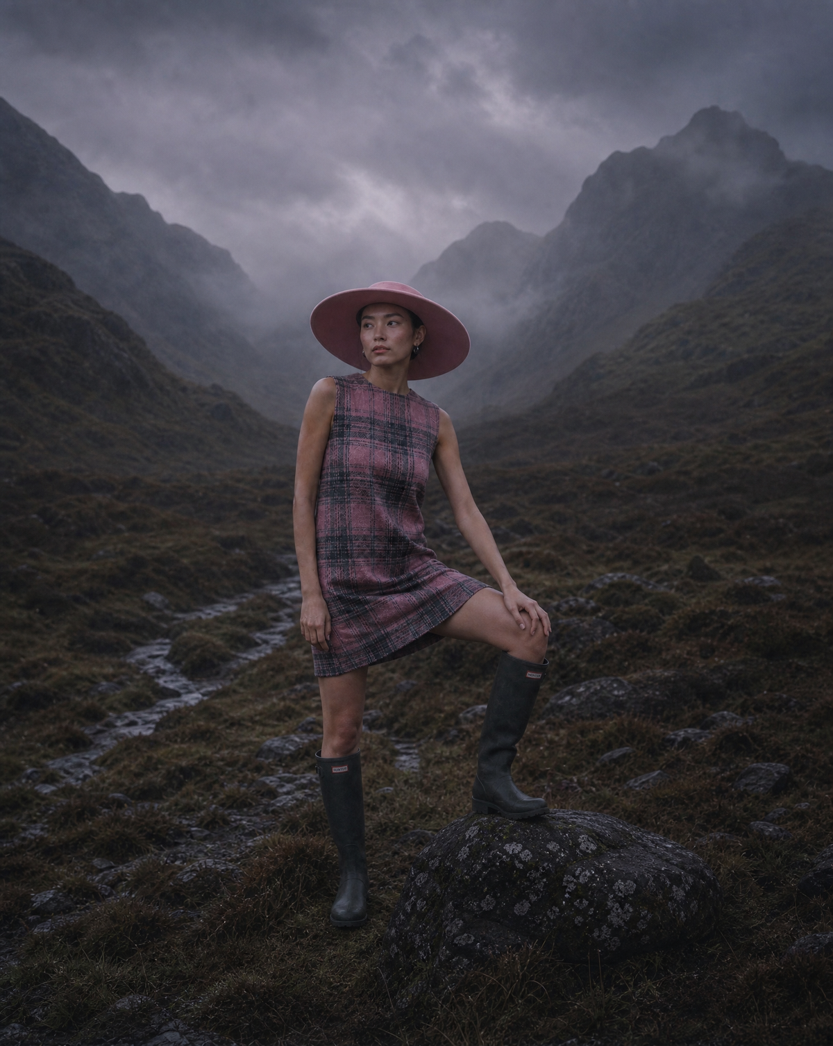 Audrey-Inspired Pink Wide Brim Felt Hat