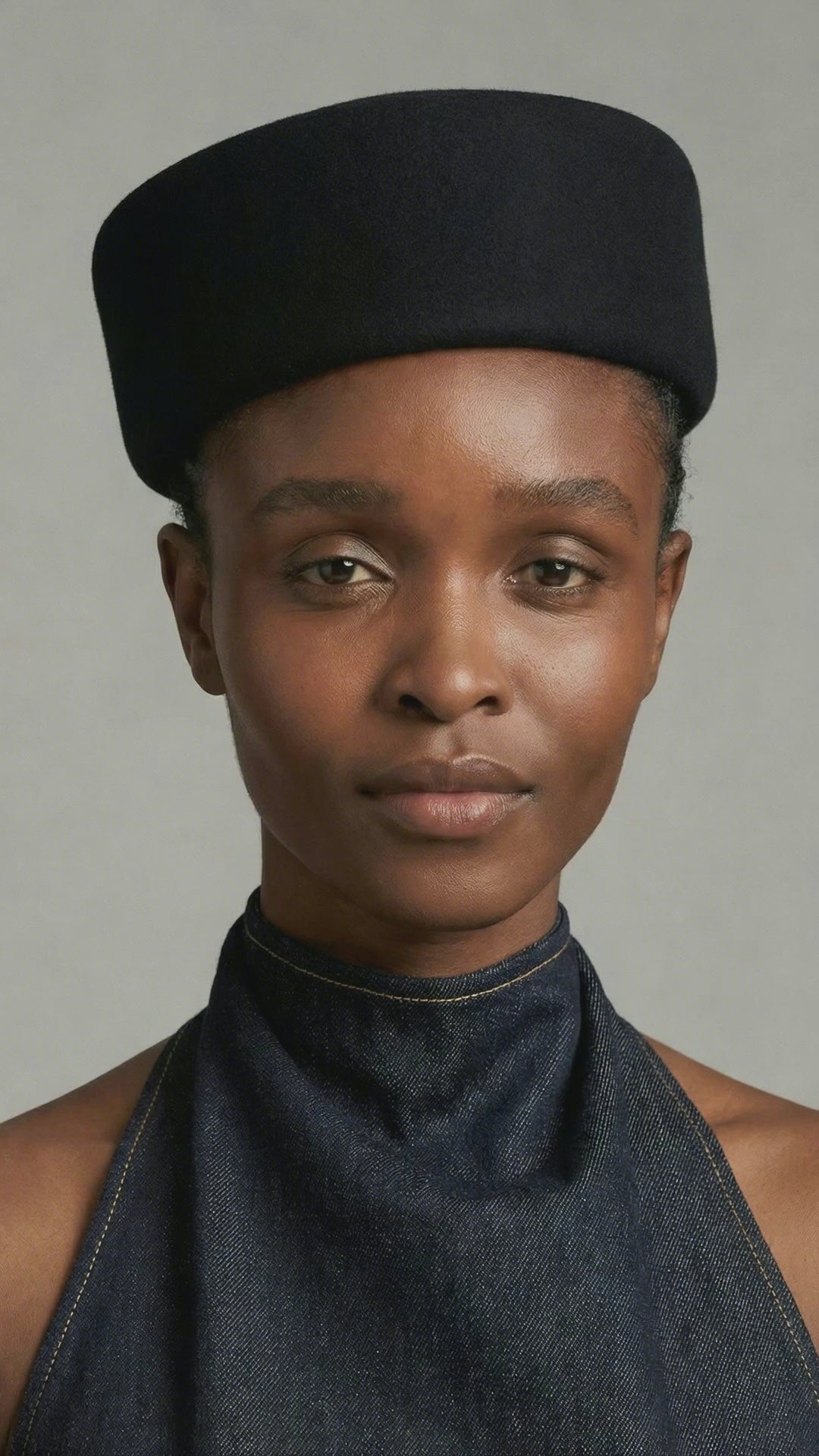 Structured Pillbox Hat 100% Wool Adjustable