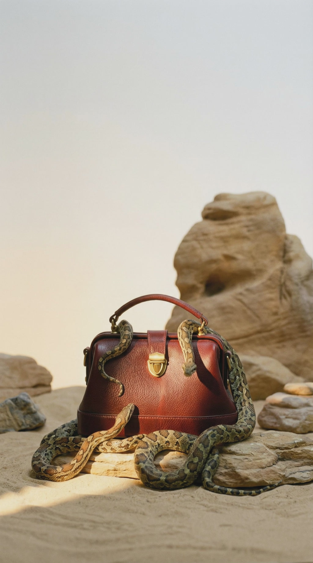 Vintage Doctors Bag - Dark Wine Red